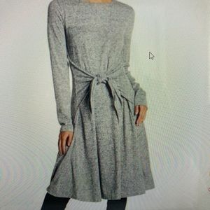 Go Couture Tie Front Dress, Heather Gray - Small